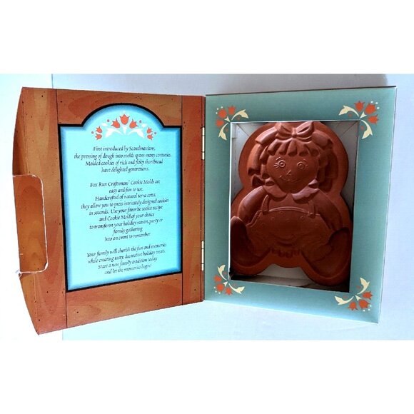 The Fox Run Terracotta Cookie Craft Mold Hand Crafted Rag Doll 7 "*5" New - Picture 7 of 12